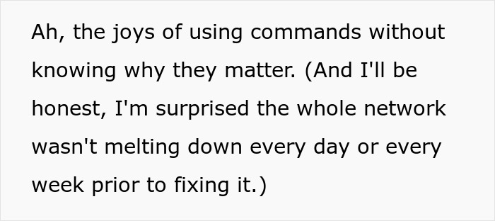 Guy Gets Exposed For A Bad Router Command And Makes Up A Cover Story Just To Be Exposed Again