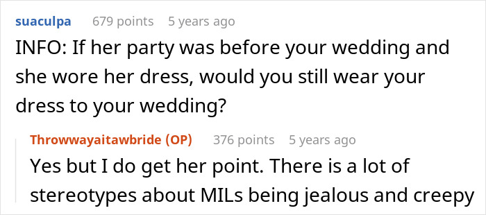 Bride Won’t Change Wedding Dress After MIL Says She Got It First, Groom Gets Caught In The Middle Bride Won’t Change Wedding Dress After MIL Says She Got It First, Groom Gets Caught In The Middle