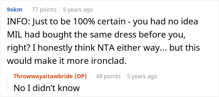 Bride Won’t Change Wedding Dress After MIL Says She Got It First, Groom Gets Caught In The Middle Bride Won’t Change Wedding Dress After MIL Says She Got It First, Groom Gets Caught In The Middle