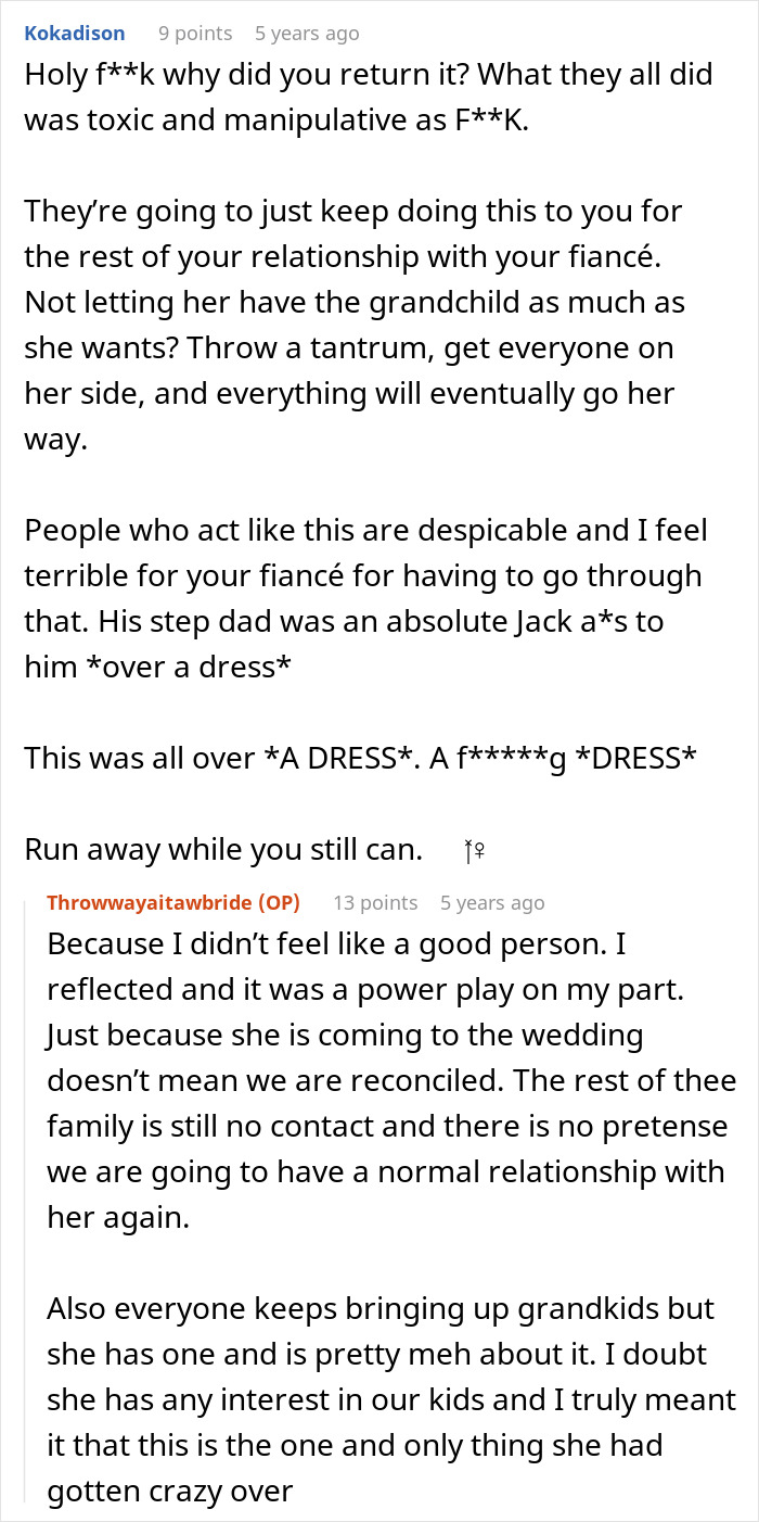 Bride Won’t Change Wedding Dress After MIL Says She Got It First, Groom Gets Caught In The Middle Bride Won’t Change Wedding Dress After MIL Says She Got It First, Groom Gets Caught In The Middle
