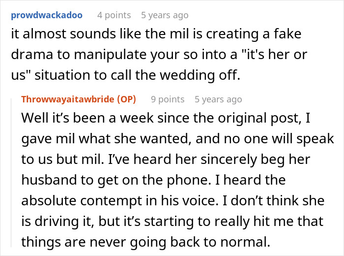 Bride Won’t Change Wedding Dress After MIL Says She Got It First, Groom Gets Caught In The Middle Bride Won’t Change Wedding Dress After MIL Says She Got It First, Groom Gets Caught In The Middle