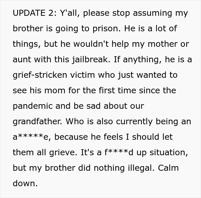Mom And Aunt Forge Their Way Through A Prison Break, Victim Gets Called A Jerk For Busting Them Mom And Aunt Forge Their Way Through A Prison Break, Victim Gets Called A Jerk For Busting Them