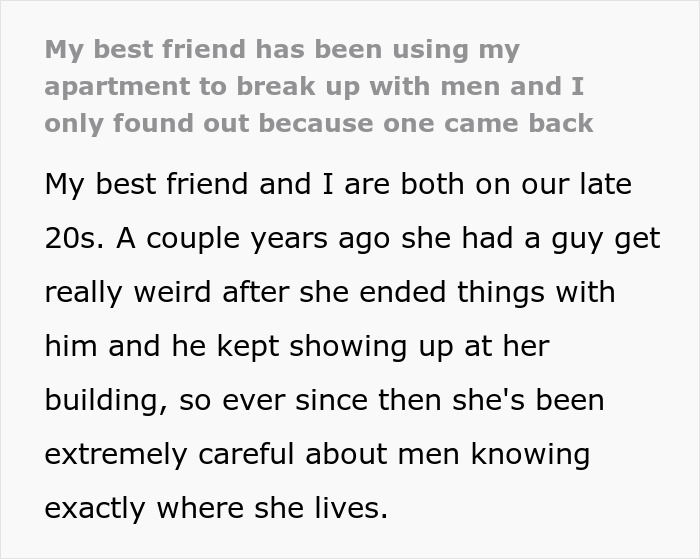 Woman Dumps Four Different Men At Bestie’s Apartment, Mad When Her Breakup Spot Gets Shut Down Woman Dumps Four Different Men At Bestie’s Apartment, Mad When Her Breakup Spot Gets Shut Down