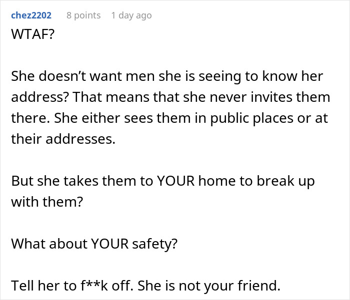 Woman Dumps Four Different Men At Bestie’s Apartment, Mad When Her Breakup Spot Gets Shut Down Woman Dumps Four Different Men At Bestie’s Apartment, Mad When Her Breakup Spot Gets Shut Down
