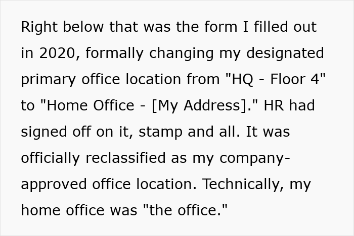 Boss Expects Employee At HQ After Six Years Remote, He Shows That His Home Office Was Approved By HR Boss Expects Employee At HQ After Six Years Remote, He Shows That His Home Office Was Approved By HR