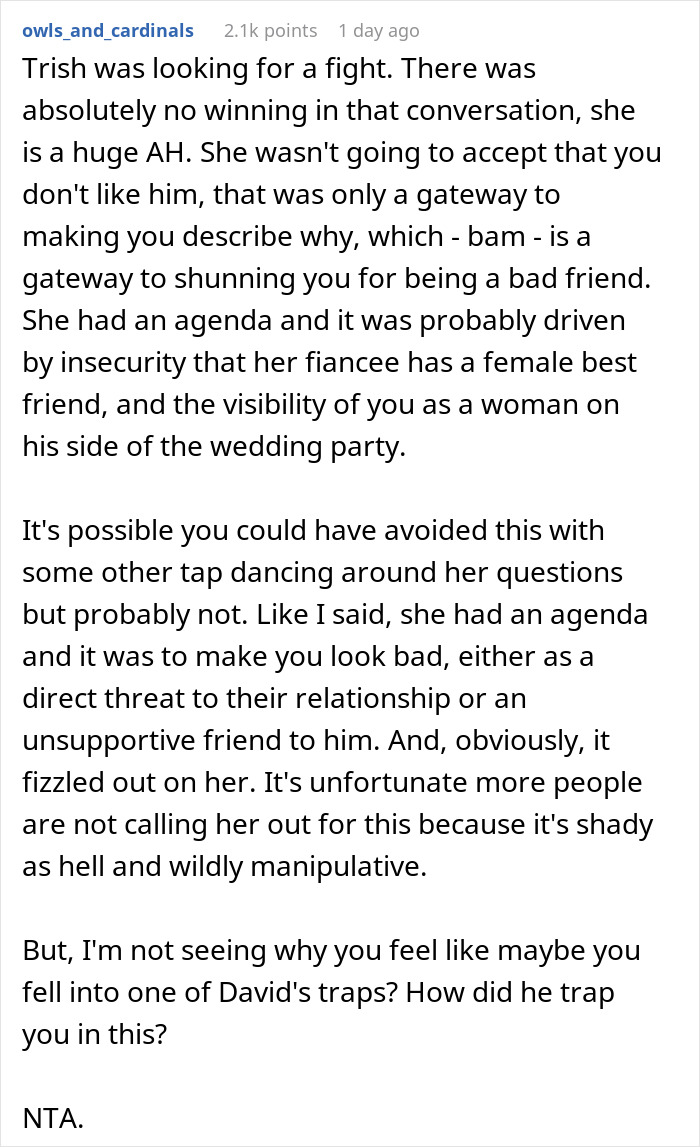 Bride Tries To Get A “Love” Confession Out Of Groom’s Female Bestie, Then Cries Foul As She Says No Bride Tries To Get A “Love” Confession Out Of Groom’s Female Bestie, Then Cries Foul As She Says No