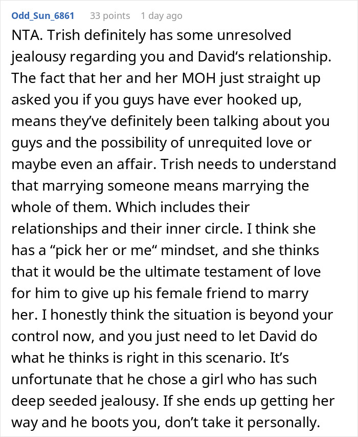 Bride Tries To Get A “Love” Confession Out Of Groom’s Female Bestie, Then Cries Foul As She Says No Bride Tries To Get A “Love” Confession Out Of Groom’s Female Bestie, Then Cries Foul As She Says No