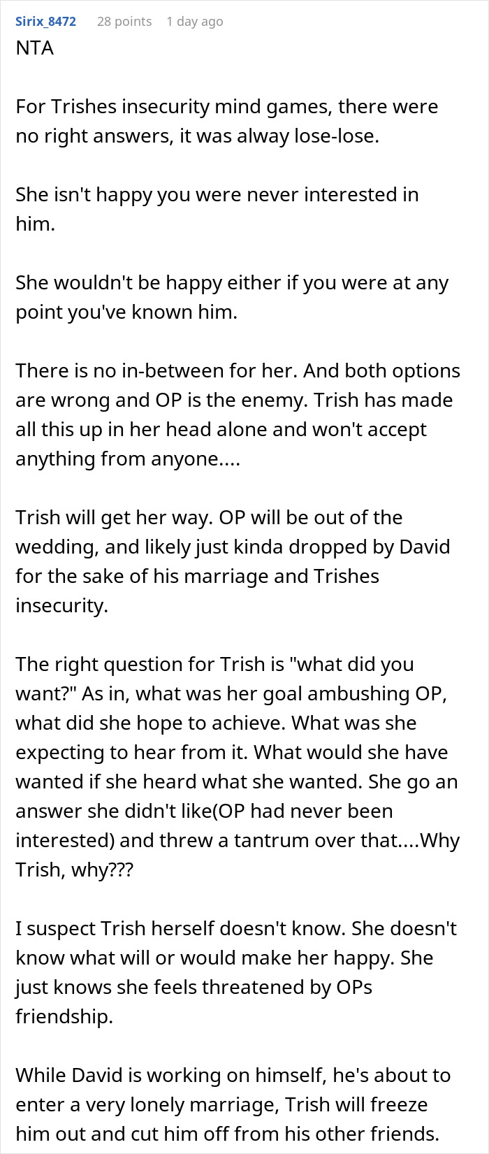 Bride Tries To Get A “Love” Confession Out Of Groom’s Female Bestie, Then Cries Foul As She Says No Bride Tries To Get A “Love” Confession Out Of Groom’s Female Bestie, Then Cries Foul As She Says No