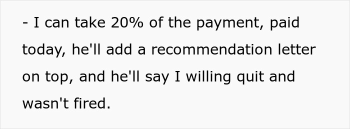 Fired Employee Refuses Boss’s Shady Severance Deal, Walks Away With Four Months Of Pay And Extra Cash Fired Employee Refuses Boss’s Shady Severance Deal, Walks Away With Four Months Of Pay And Extra Cash