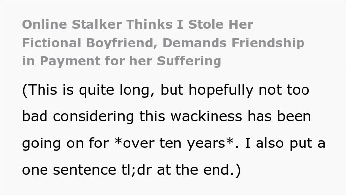 Online Stalker Freaks Out After Woman “Steals” Her Fictional Boyfriend Online Stalker Freaks Out After Woman “Steals” Her Fictional Boyfriend