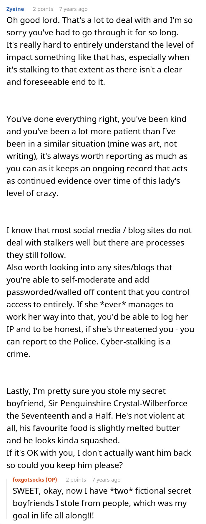 Online Stalker Freaks Out After Woman “Steals” Her Fictional Boyfriend Online Stalker Freaks Out After Woman “Steals” Her Fictional Boyfriend