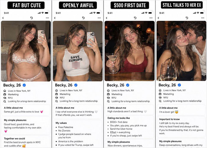 “We’re Cooked”: Man Shares Results Of His “Becky Experiment” After Testing Four Different Dating Profiles “We’re Cooked”: Man Shares Results Of His “Becky Experiment” After Testing Four Different Dating Profiles