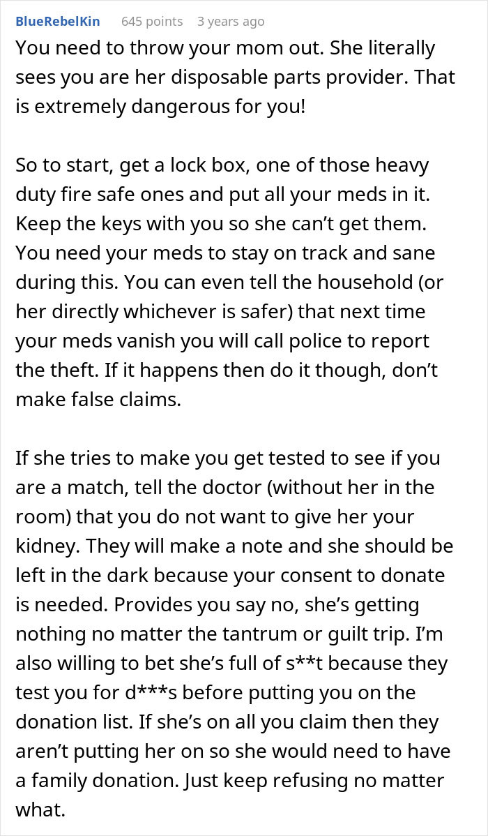 Toxic Mom Neglects Her Health For Years As She Assumes She&rsquo;ll Get A Shiny New Kidney From Her Daughter