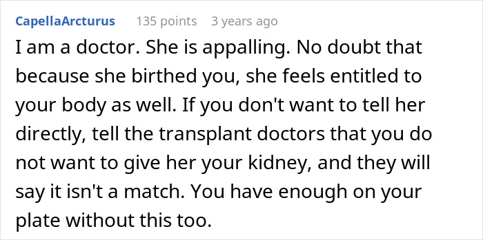 Toxic Mom Neglects Her Health For Years As She Assumes She&rsquo;ll Get A Shiny New Kidney From Her Daughter