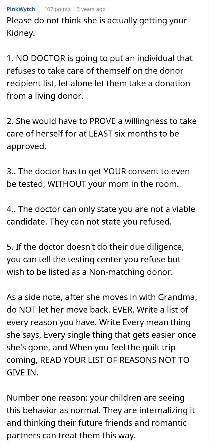 Toxic Mom Neglects Her Health For Years As She Assumes She&rsquo;ll Get A Shiny New Kidney From Her Daughter