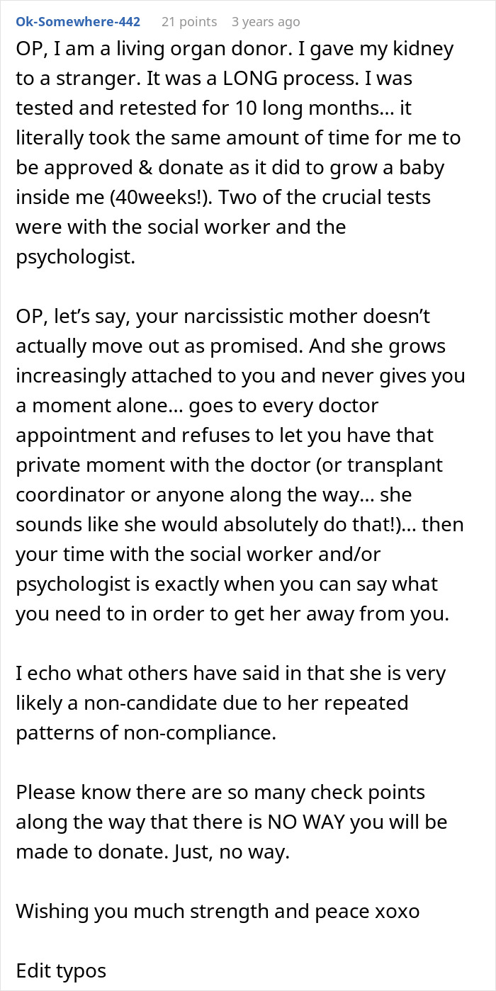 Toxic Mom Neglects Her Health For Years As She Assumes She&rsquo;ll Get A Shiny New Kidney From Her Daughter