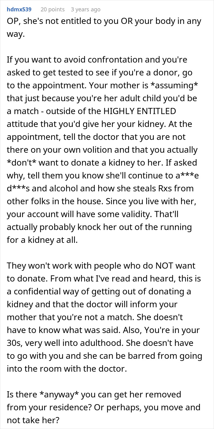 Toxic Mom Neglects Her Health For Years As She Assumes She&rsquo;ll Get A Shiny New Kidney From Her Daughter