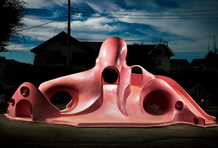 30 Surreal Japanese Playgrounds At Night That Look Like Scenes From Another World By Fujio Kito