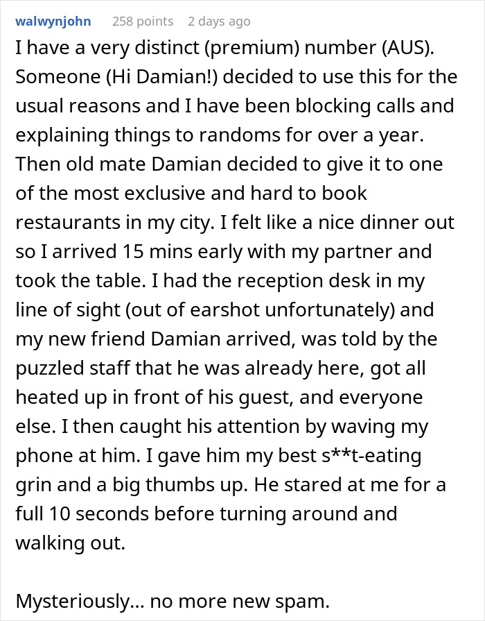 Guy Gets Petty Revenge On Woman Who Gave Out His Number To Avoid Spam Calls For A Decade