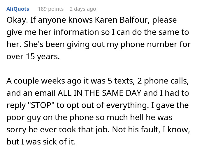 Guy Gets Petty Revenge On Woman Who Gave Out His Number To Avoid Spam Calls For A Decade