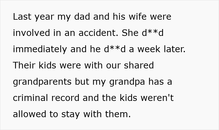 Man Refuses To Feel Bad After Not Saving His Half-Siblings From Foster Care Man Refuses To Feel Bad After Not Saving His Half-Siblings From Foster Care