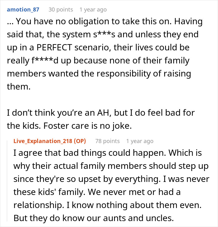Man Refuses To Feel Bad After Not Saving His Half-Siblings From Foster Care Man Refuses To Feel Bad After Not Saving His Half-Siblings From Foster Care