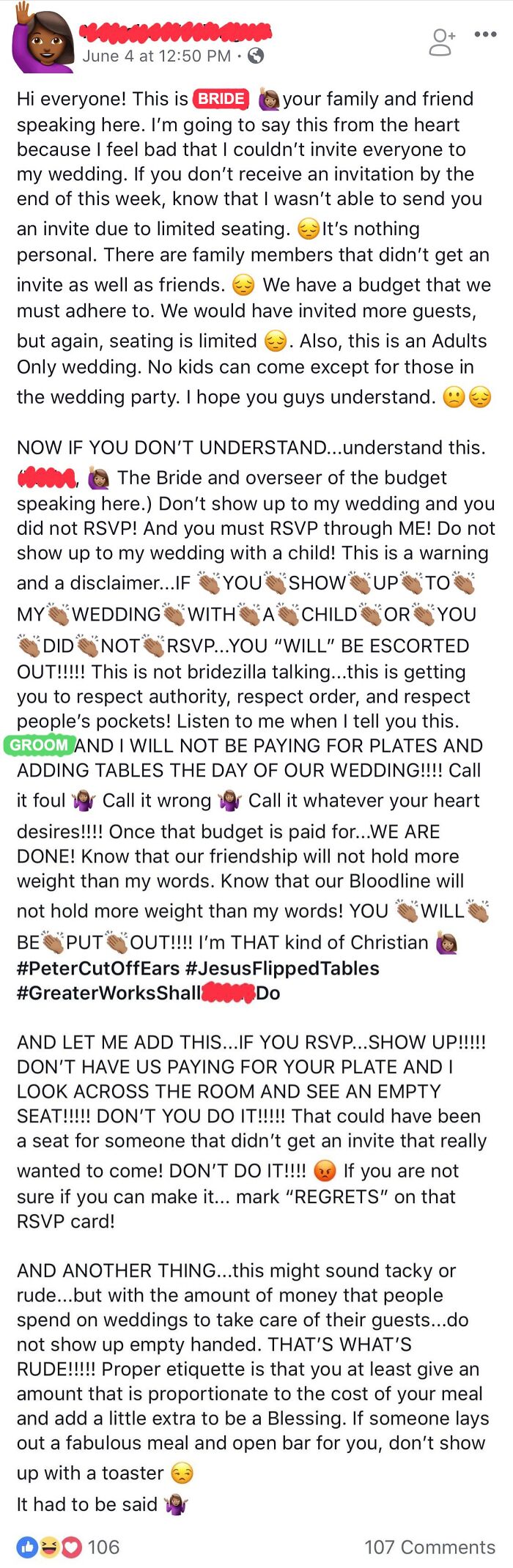71 Unbelievably Entitled Brides And Grooms Who Took Wedding Demands To Whole New Levels Of Crazy