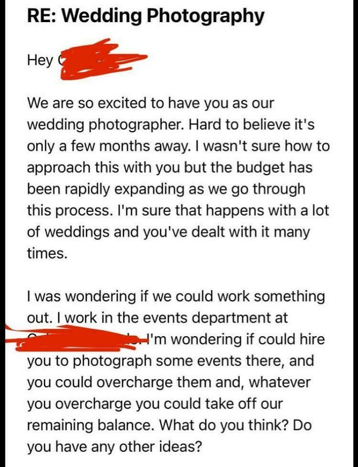 71 Unbelievably Entitled Brides And Grooms Who Took Wedding Demands To Whole New Levels Of Crazy
