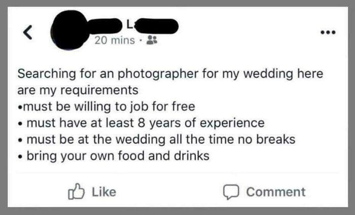 71 Unbelievably Entitled Brides And Grooms Who Took Wedding Demands To Whole New Levels Of Crazy