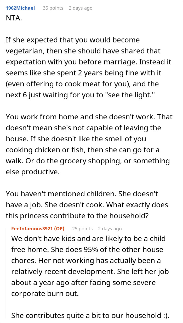 Woman’s Unreasonable Expectation For Her Marriage Surfaces After Spouse Refuses Vegetarian Diet Woman’s Unreasonable Expectation For Her Marriage Surfaces After Spouse Refuses Vegetarian Diet