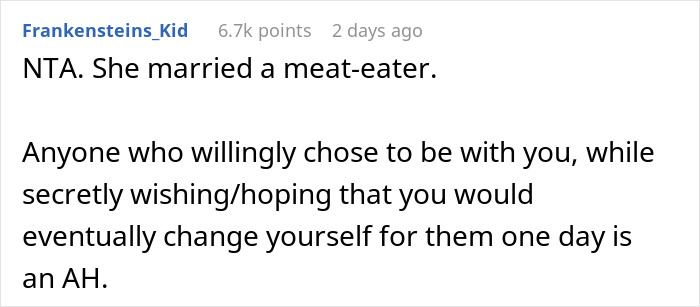 Woman’s Unreasonable Expectation For Her Marriage Surfaces After Spouse Refuses Vegetarian Diet Woman’s Unreasonable Expectation For Her Marriage Surfaces After Spouse Refuses Vegetarian Diet