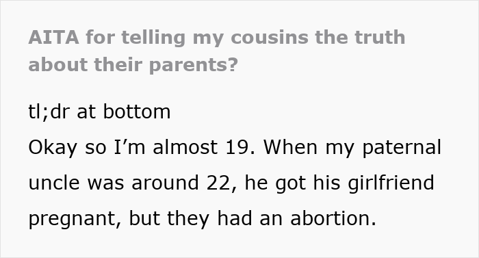 Person Reveals Family Secrets To Christian Cousins After They Won’t Stop Judging Others Person Reveals Family Secrets To Christian Cousins After They Won’t Stop Judging Others