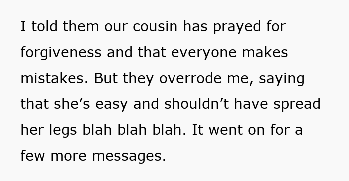 Person Reveals Family Secrets To Christian Cousins After They Won’t Stop Judging Others Person Reveals Family Secrets To Christian Cousins After They Won’t Stop Judging Others