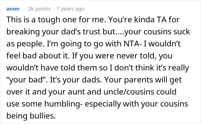 Person Reveals Family Secrets To Christian Cousins After They Won’t Stop Judging Others Person Reveals Family Secrets To Christian Cousins After They Won’t Stop Judging Others