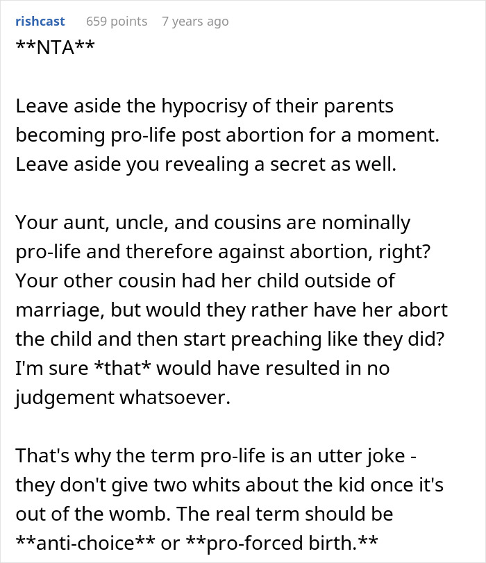 Person Reveals Family Secrets To Christian Cousins After They Won’t Stop Judging Others Person Reveals Family Secrets To Christian Cousins After They Won’t Stop Judging Others