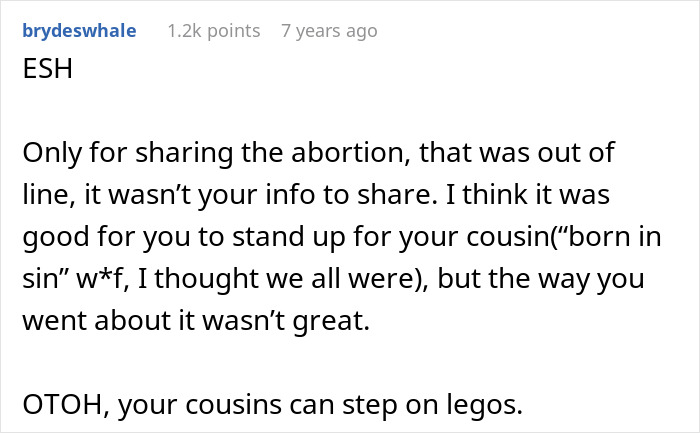 Person Reveals Family Secrets To Christian Cousins After They Won’t Stop Judging Others Person Reveals Family Secrets To Christian Cousins After They Won’t Stop Judging Others