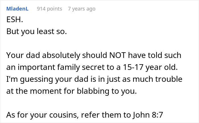 Person Reveals Family Secrets To Christian Cousins After They Won’t Stop Judging Others Person Reveals Family Secrets To Christian Cousins After They Won’t Stop Judging Others