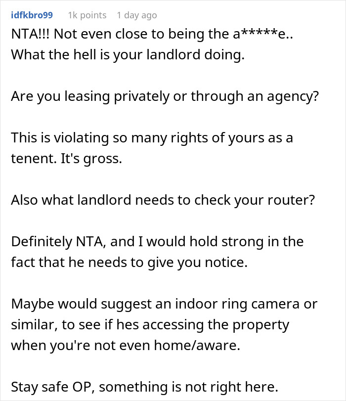 Creepy Landlord Allows Himself Way Too Much And Calls His Tenant Dramatic For Feeling Uncomfortable Creepy Landlord Allows Himself Way Too Much And Calls His Tenant Dramatic For Feeling Uncomfortable