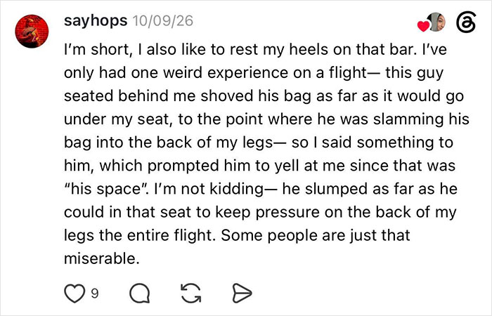 Woman Gets Kicked Under Her Seat By Entitled Man, He Claims The Space Under Her Seat Is His Woman Gets Kicked Under Her Seat By Entitled Man, He Claims The Space Under Her Seat Is His