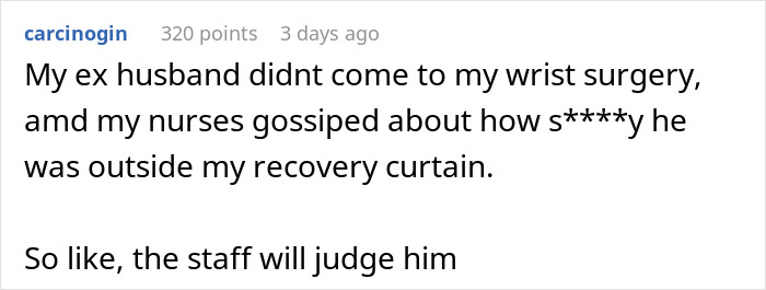 Wife Asks Husband To Take A Day Off Work For Her Surgery, He Refuses, Saying It’s Not An Emergency