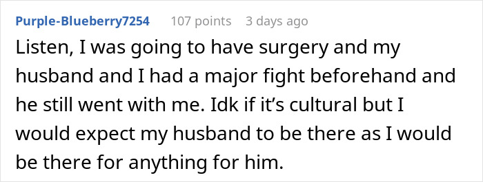 Wife Asks Husband To Take A Day Off Work For Her Surgery, He Refuses, Saying It’s Not An Emergency