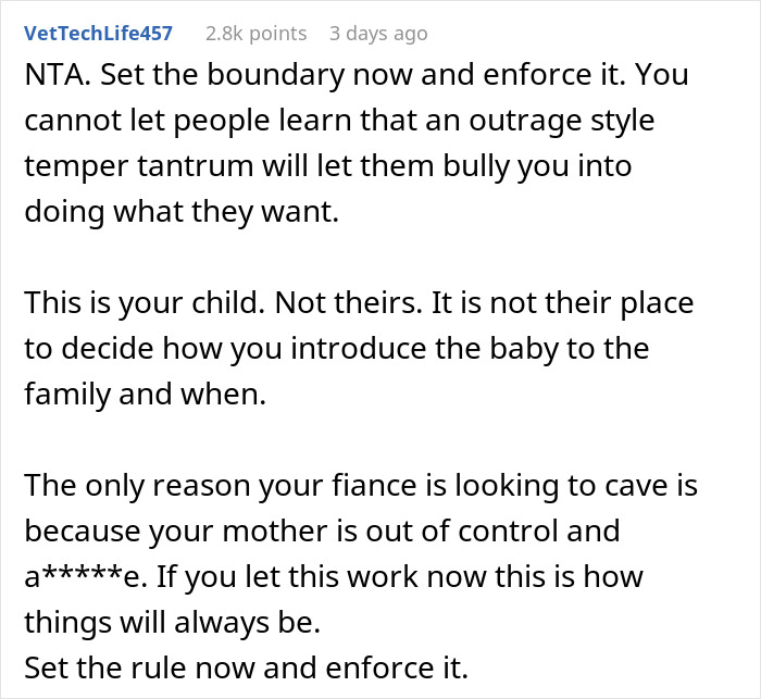 Woman&rsquo;s Out-Of-Line Comments About Son&rsquo;s Fianc&eacute;e Cost Her Access To Ever Meet Grandson