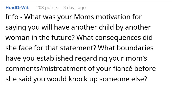 Woman&rsquo;s Out-Of-Line Comments About Son&rsquo;s Fianc&eacute;e Cost Her Access To Ever Meet Grandson