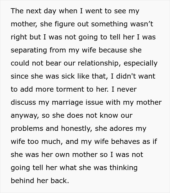 Wife Wants To Come Before Hubby’s Sick Mom, Her Ultimatum Makes Him Question The Entire Marriage Wife Wants To Come Before Hubby’s Sick Mom, Her Ultimatum Makes Him Question The Entire Marriage