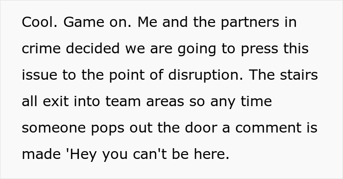 Management Tries To Control Who Can Walk Through Team Areas, Employees Make The Policy A Nightmare