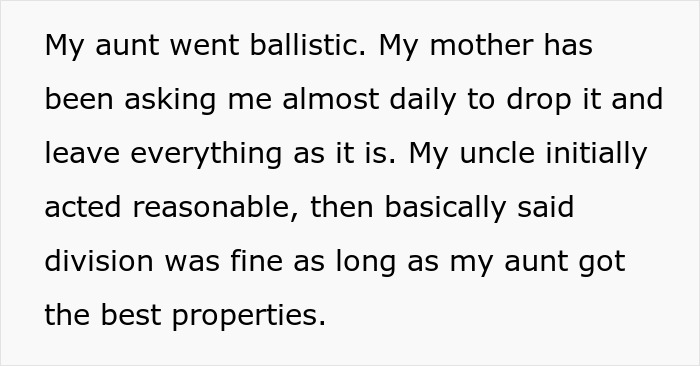 Woman Doesn’t Want To Play “Big Happy Family,” Demands Inheritance Be Divided Woman Doesn’t Want To Play “Big Happy Family,” Demands Inheritance Be Divided