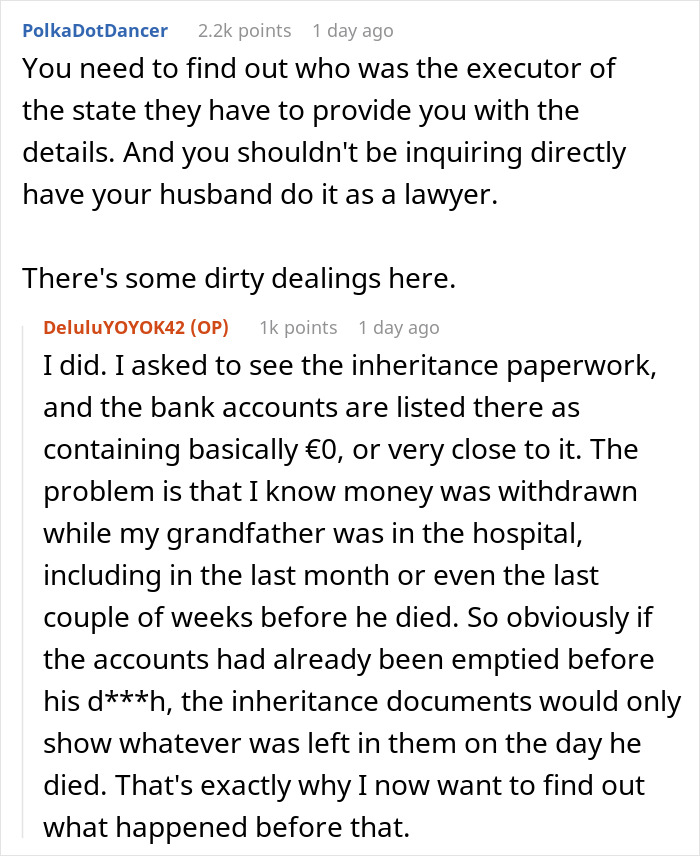Woman Doesn’t Want To Play “Big Happy Family,” Demands Inheritance Be Divided Woman Doesn’t Want To Play “Big Happy Family,” Demands Inheritance Be Divided