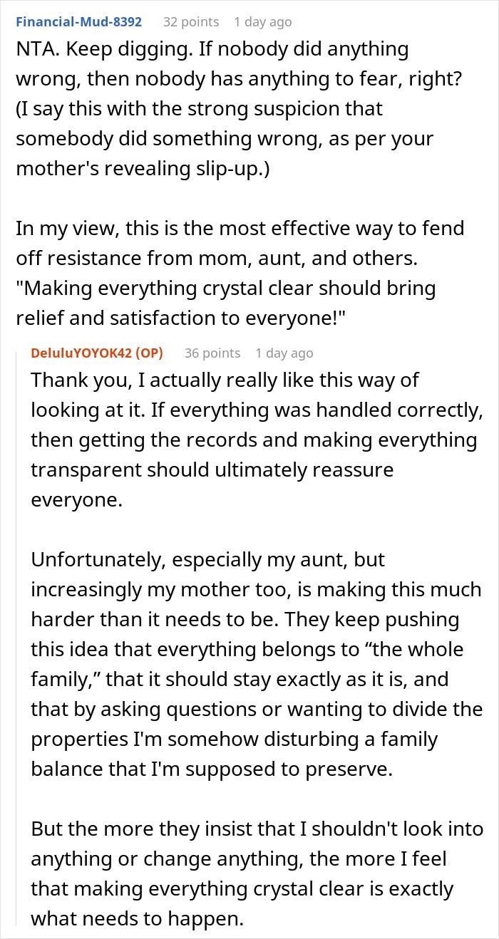 Woman Doesn’t Want To Play “Big Happy Family,” Demands Inheritance Be Divided Woman Doesn’t Want To Play “Big Happy Family,” Demands Inheritance Be Divided