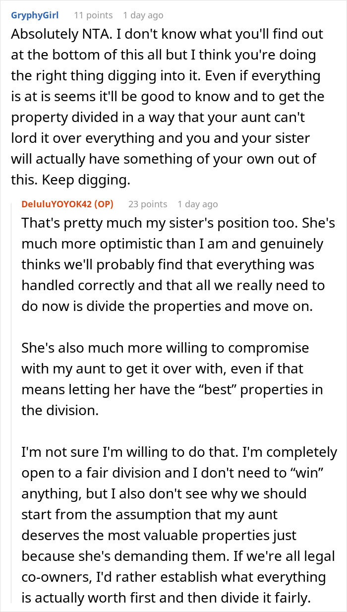 Woman Doesn’t Want To Play “Big Happy Family,” Demands Inheritance Be Divided Woman Doesn’t Want To Play “Big Happy Family,” Demands Inheritance Be Divided