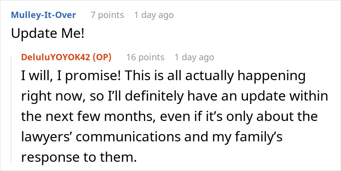 Woman Doesn’t Want To Play “Big Happy Family,” Demands Inheritance Be Divided Woman Doesn’t Want To Play “Big Happy Family,” Demands Inheritance Be Divided